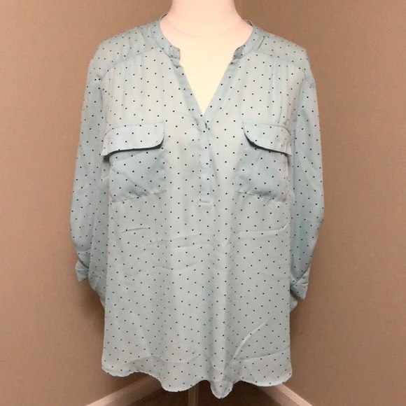 torrid Tops - Torrid size 4 Mint green polka dot Georgette
